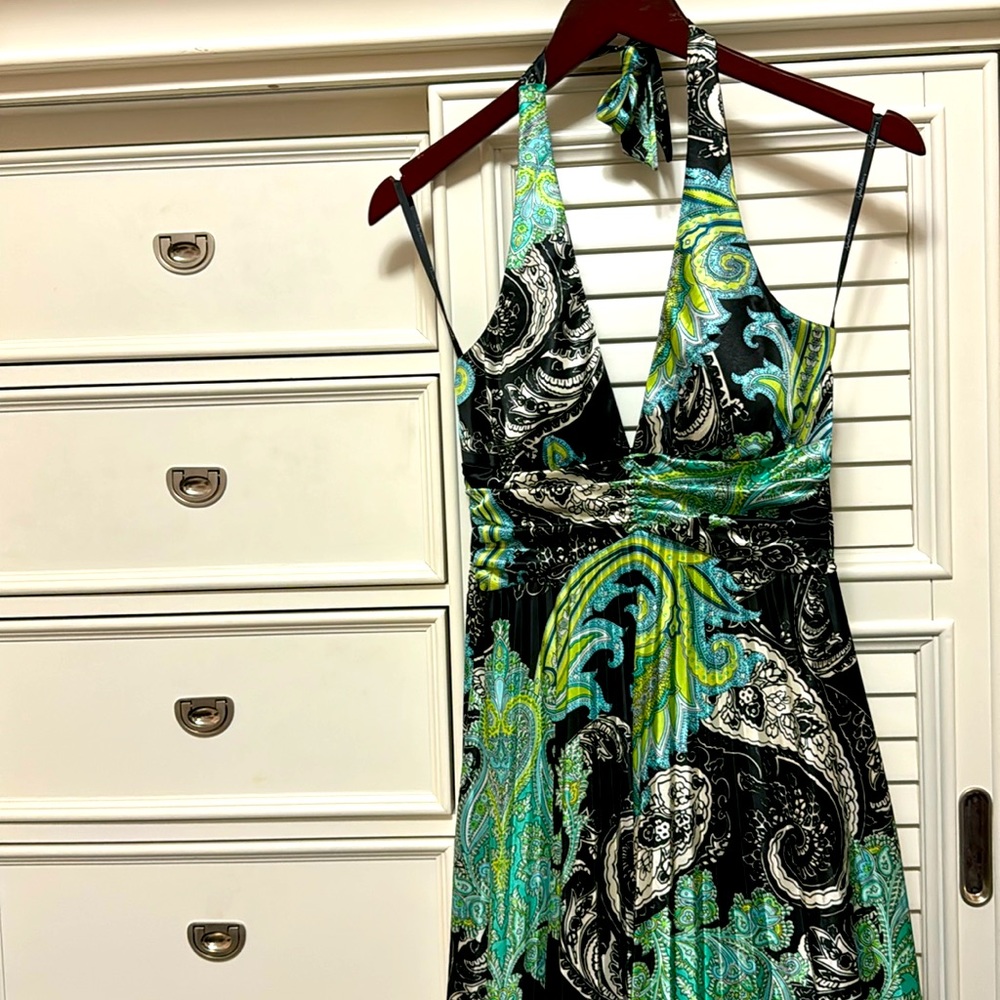 Pinstripe halter dress